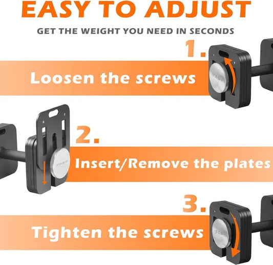 Adjustable Two Dumbbells Or Dumbbells Sets 50LB Square Dumbbell 9 In 1 Free Weights For Multi Weight Options Quick-Lock Adjustable