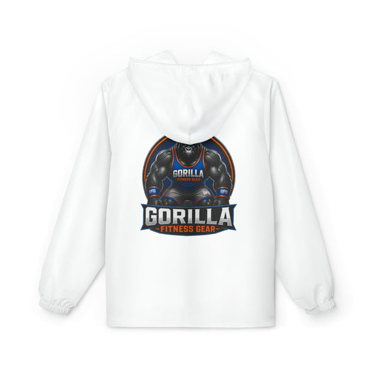 Gorilla Fitness Windbreaker Jacket - Logo Hooded Athletic Windbreaker