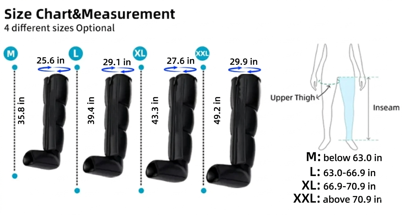 Portable Lymphatic Drainage Air Pressure Compression Boots Relax Presoterapia Leg Massager for Sports Recovery