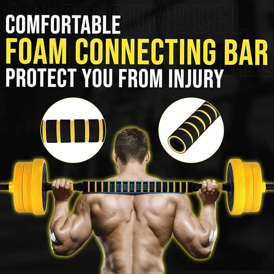 Adjustable Weights Set for Home Gym, 33 Lb 2-In-1 Adjustable Dumbbell Set with Foam Handles, Yellow