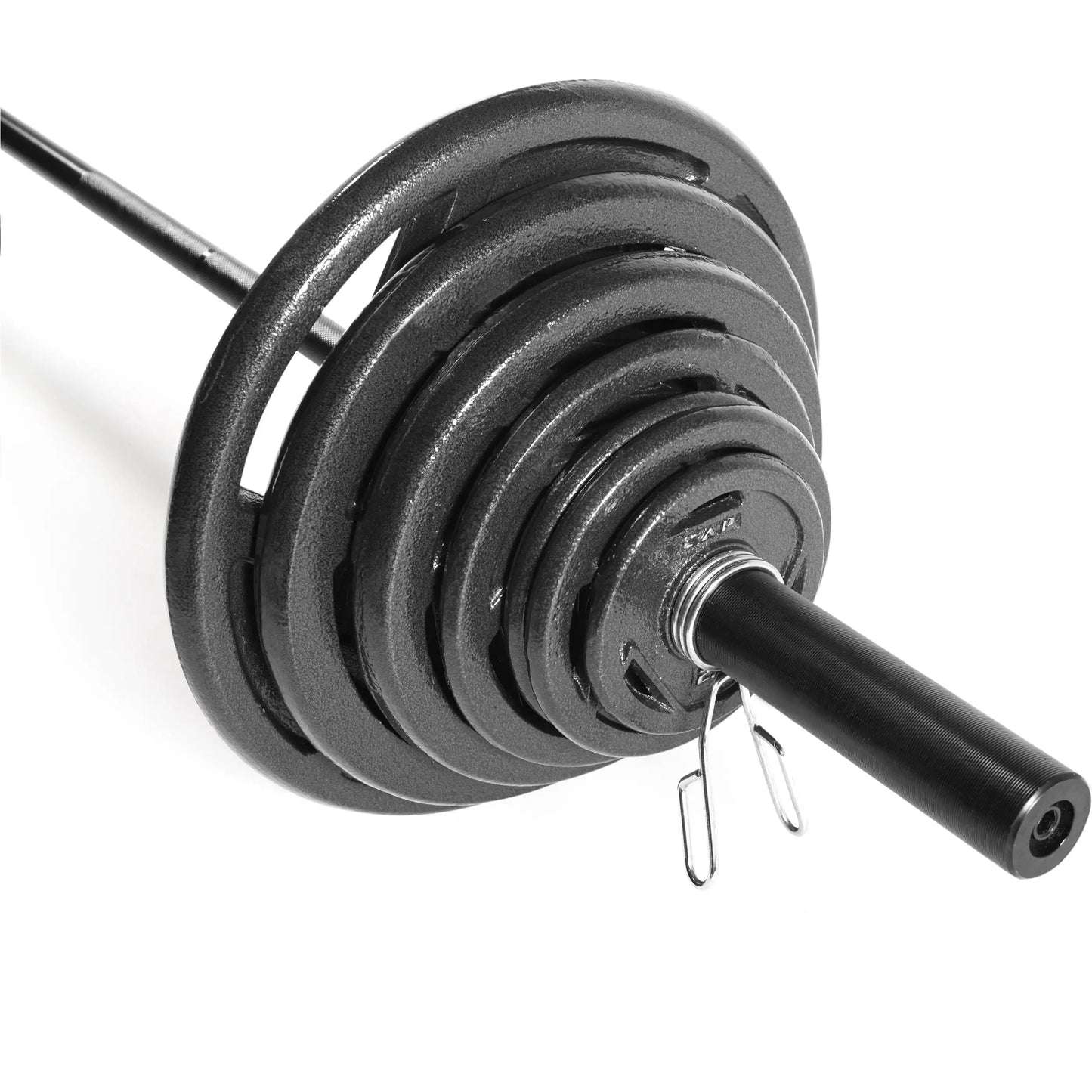 Barbell Black Grip Plate Set, 5 lb x 2,Made of solid cast iron.