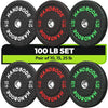 2-Inch Bumper Plates High Bounce Weight Plate Set 45/100/160/190/260/300lb Barbell Weight Plates Set for Home Gym Color