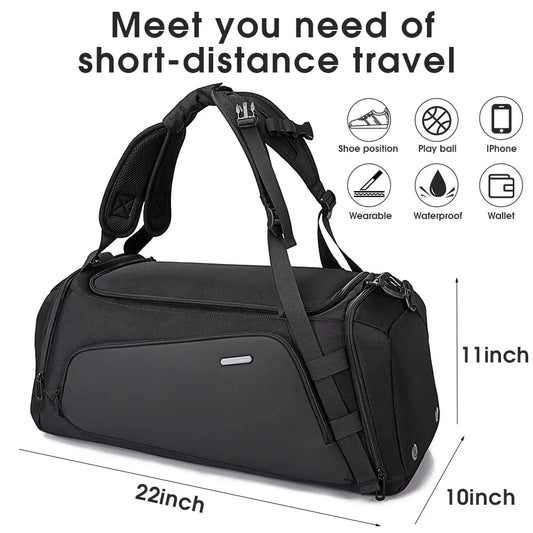Bange Unisex Gym bag for Men Suitcase Multifunction Backpack Large Waterproof Anti-stain Men Duffle Bag Travel Hand Luggage Bags