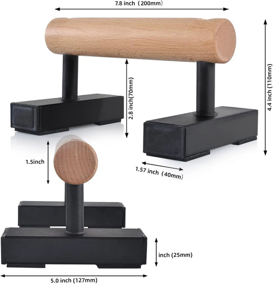 Wood Floor Push Up Bars for Men,Anti-slip Handstand Parallettes Bars, Strength Training Push-Up Stands for Calisthenics, Fitness