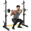 570lbs Capacity Home Gym with Storage, Squat Stand, Bench Press Rack, Bar Rack, Adjustable Dumbbell Rack for Strength Training a