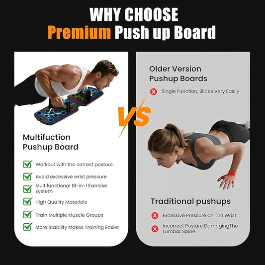 Portable Multifunctional Push-Up Board Set with Handles Foldable Fitness Equipment for Chest Abdomen Arms and Back Training