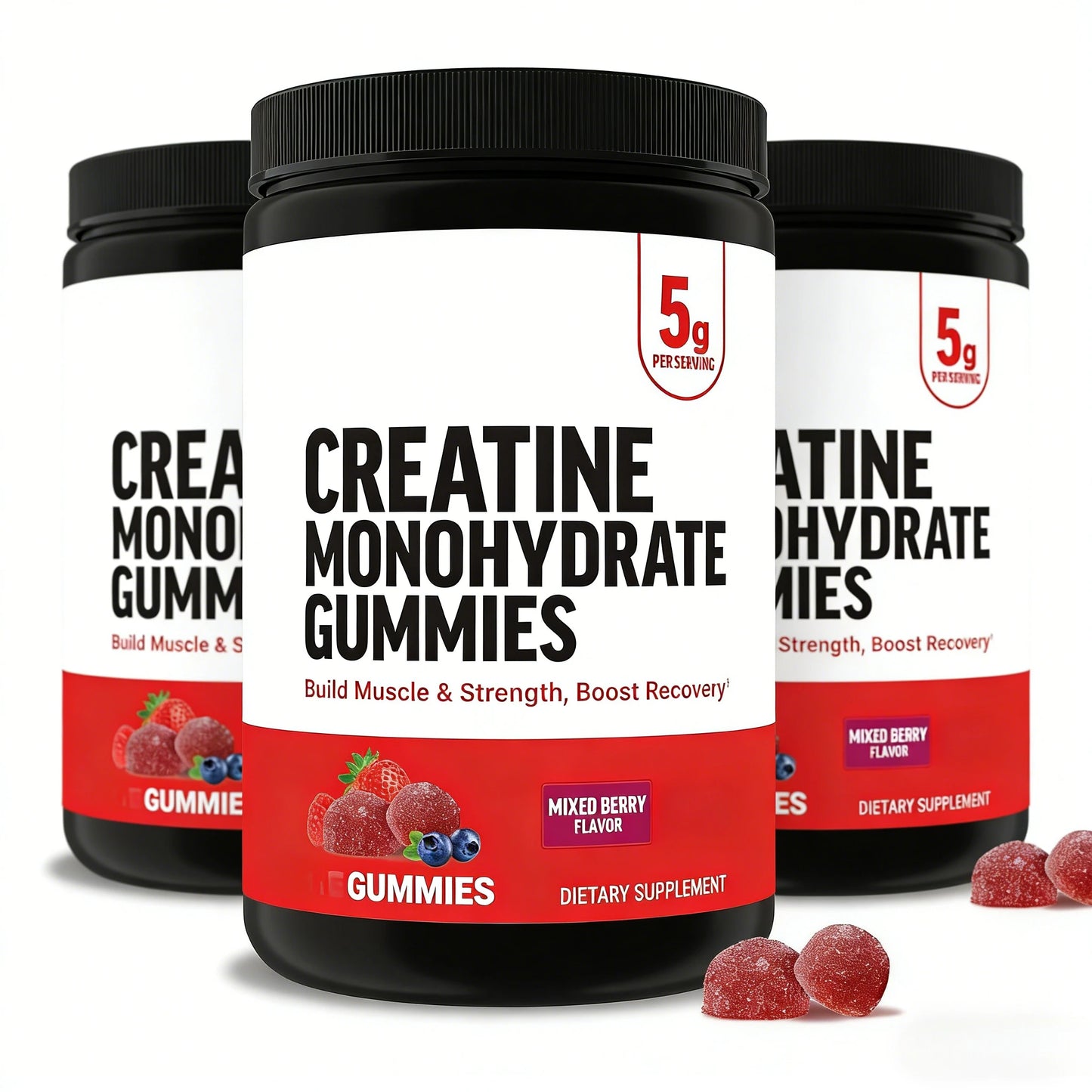 Creatine Gummies Creatine Monohydrate for Muscle Gain, Mixed Berry Men’s Multivitamins, Multivitamin for Men Plus Amino Acids
