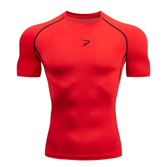 Men Running Compression Short Sleeve Sport Tees Gym Fitness Sportshirts Male Jogging Tracksuit Homme Athletic Shirt Tops 902