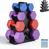 Compact Dumbbell Rack with Protective Edges, No Assembly Required for Rubber-Coated Weights Up to 15 lbs