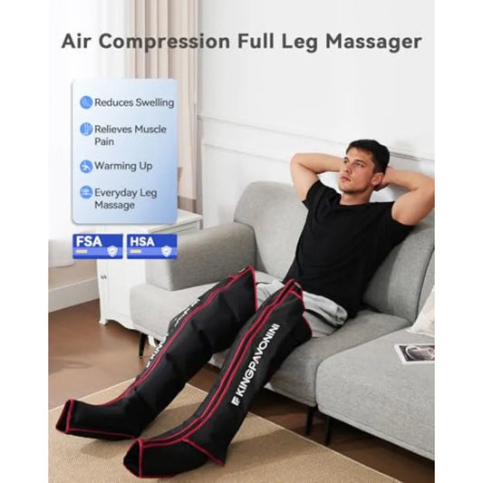 Leg Compression Massager for Circulation, Professional Air Compression Boots, Sequential Full Leg Massager for Circulation and P