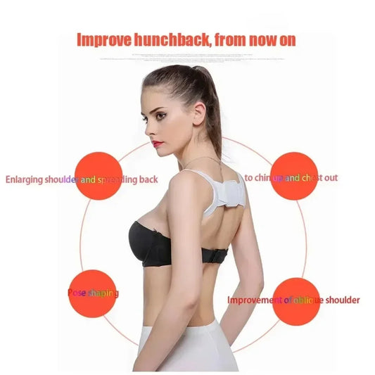 Back Posture Corrector Adjustable Support Shoulder Belt Adults Children Back Straightener Correction Spine Bone.(Black)
