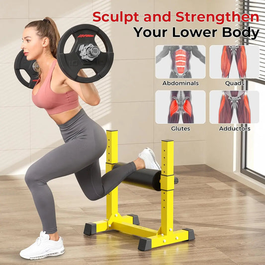 Adjustable Single Leg Squat Stand with 9 Height Levels for Bulgarian Split Squats and Lower Body Training