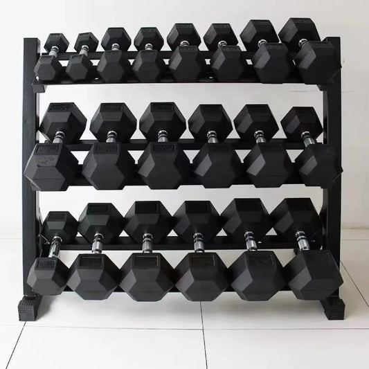 3-Tier Adjustable Dumbbell Storage Rack Indoor Home Gym Strength Training