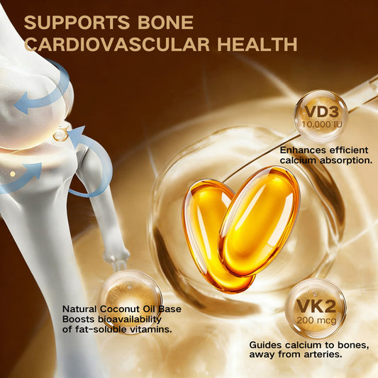 Vitamin D3K2,assists calcium absorption, trace ingredient vitamin supplement soft capsule