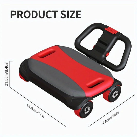 Automatic Rebound Ab Roller Wheel with Elbow Support 4-Wheel Core Exercise Tool Home Gym Abdominal Wheel Foldable Double Grip