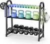 3-Tier Adjustable Dumbbell Rack - 360LB Capacity Space-Saving Home Gym Storage for Weights & Kettlebells
