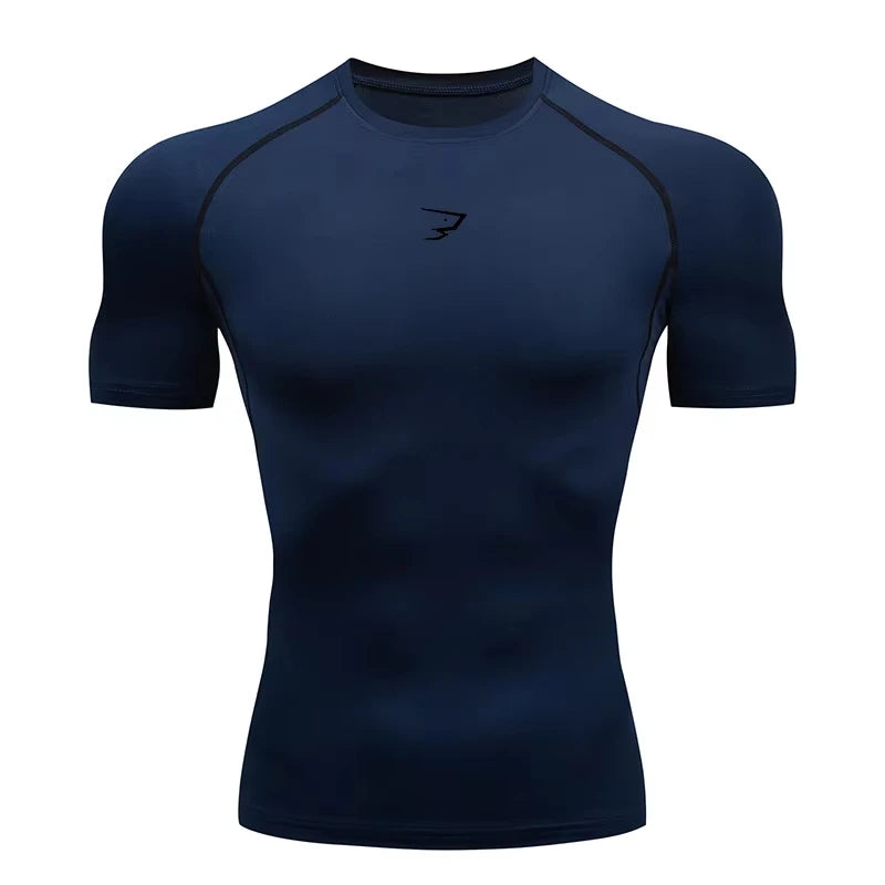 Men Running Compression Short Sleeve Sport Tees Gym Fitness Sportshirts Male Jogging Tracksuit Homme Athletic Shirt Tops 902