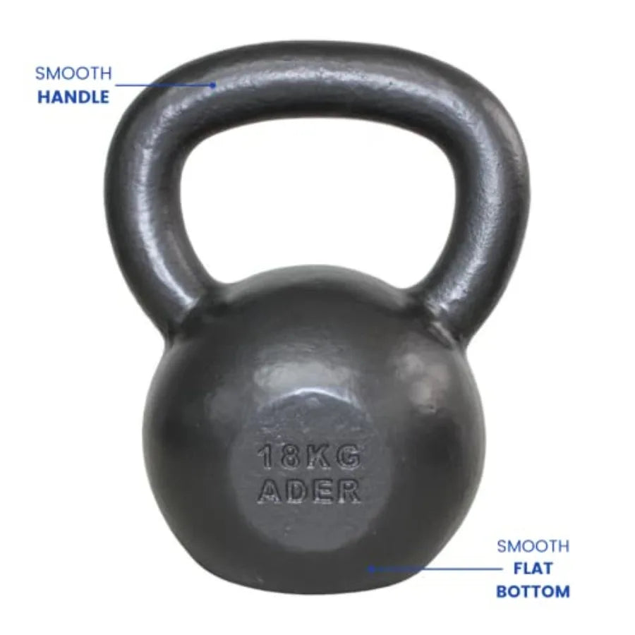 18KG Premier Kettlebell 40lb Steel Black Fitness Weight for Strength Training Home Gym