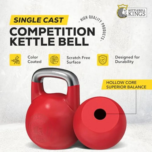 Competition Kettlebell Weights 32 KG for Women Men Durable Steel Construction Smooth Matte Black Finish Superior Balance for Hi