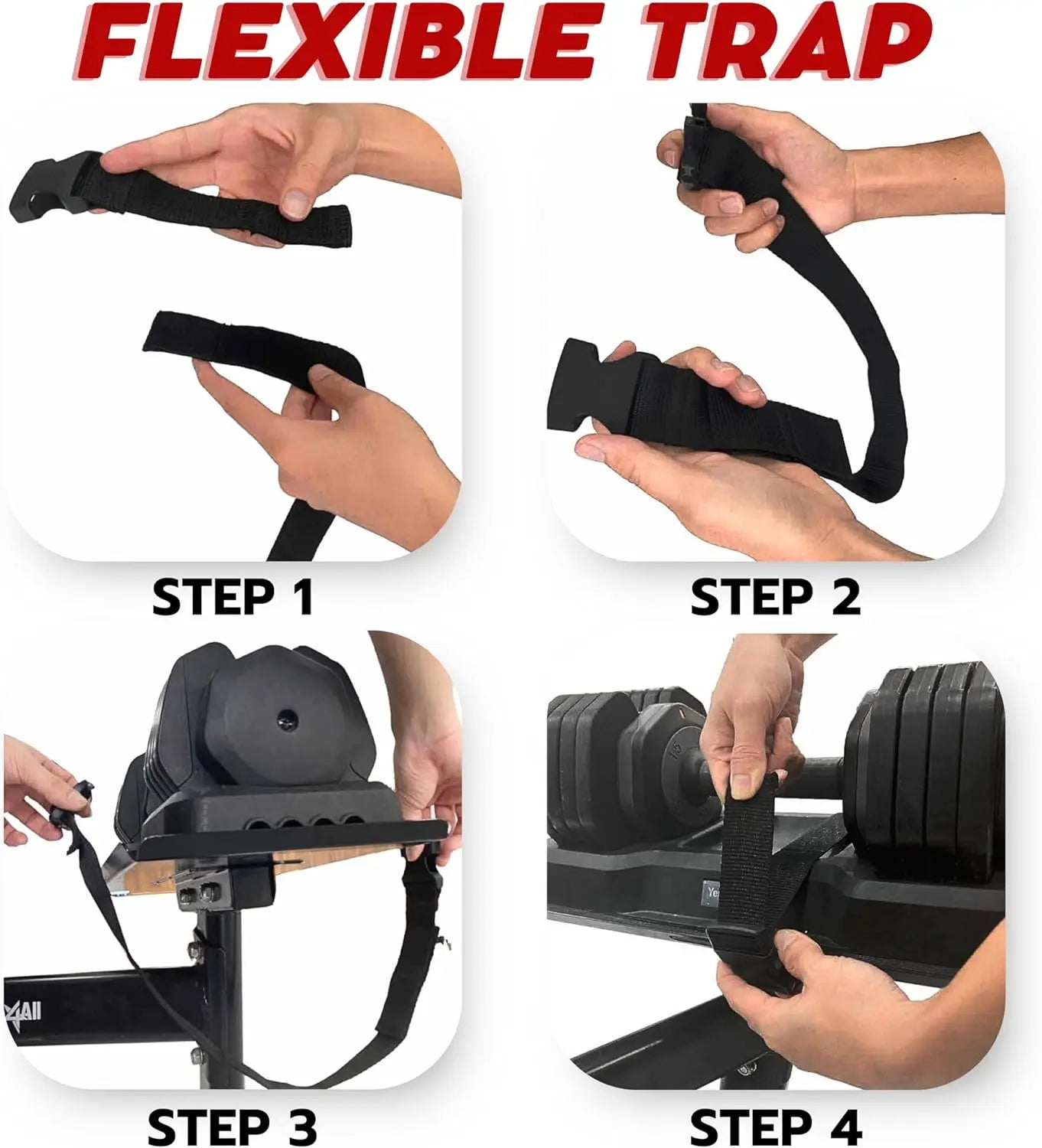 Adjustable Dumbbell Stand with 160lb Capacity, Spotter Rack & Strap for Easy Storage and Safety