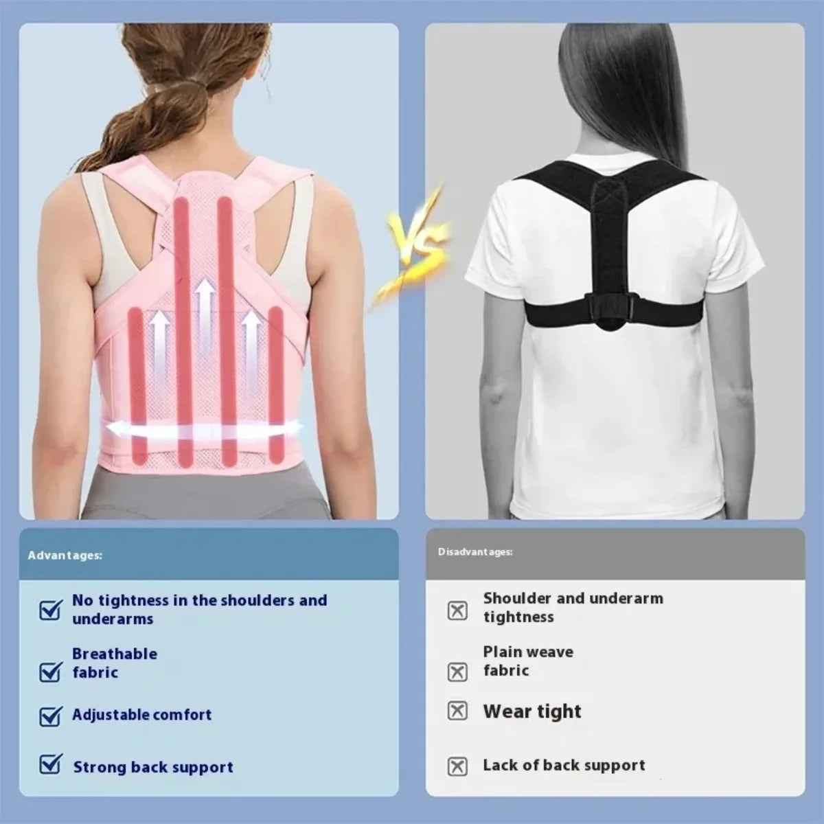 Back Brace and Posture Corrector for Women and Men Adjustable and Lightweight Straightener for Scoliosis Hunchback Correction