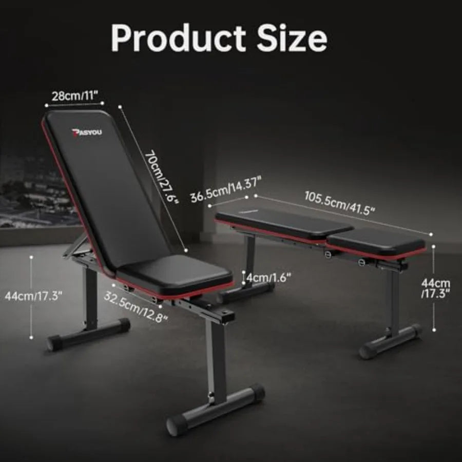 Adjustable Weight Bench Flat Incline Strength Training Bench for Home Gym 5 Incline Levels 600 lb Weight Ccity Multifunctional