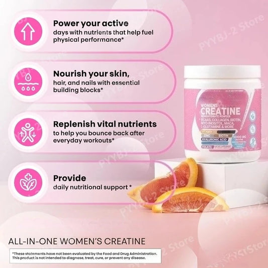 Daily Health and Nutrition Dietary Supplement Female Creatine Powder Creatine Monohydrate Powder with BCAA & Amino Acids