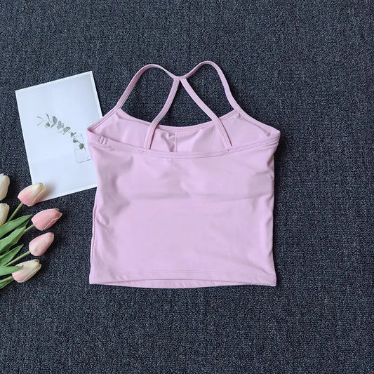 Women's Cross Back Push-Up Yoga Sports Bra Comfortable Gym Tank Top Workout Fitness Vest 'Naked Feeling' Gym Bra Fitness Wear