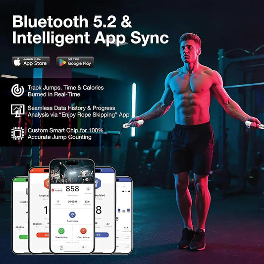 Cordless Gravity Jump Rope, Smart Jump Rope with Counter for Gym, Fat Burning & Calorie Burn, APP Data Analysis, Home Workout
