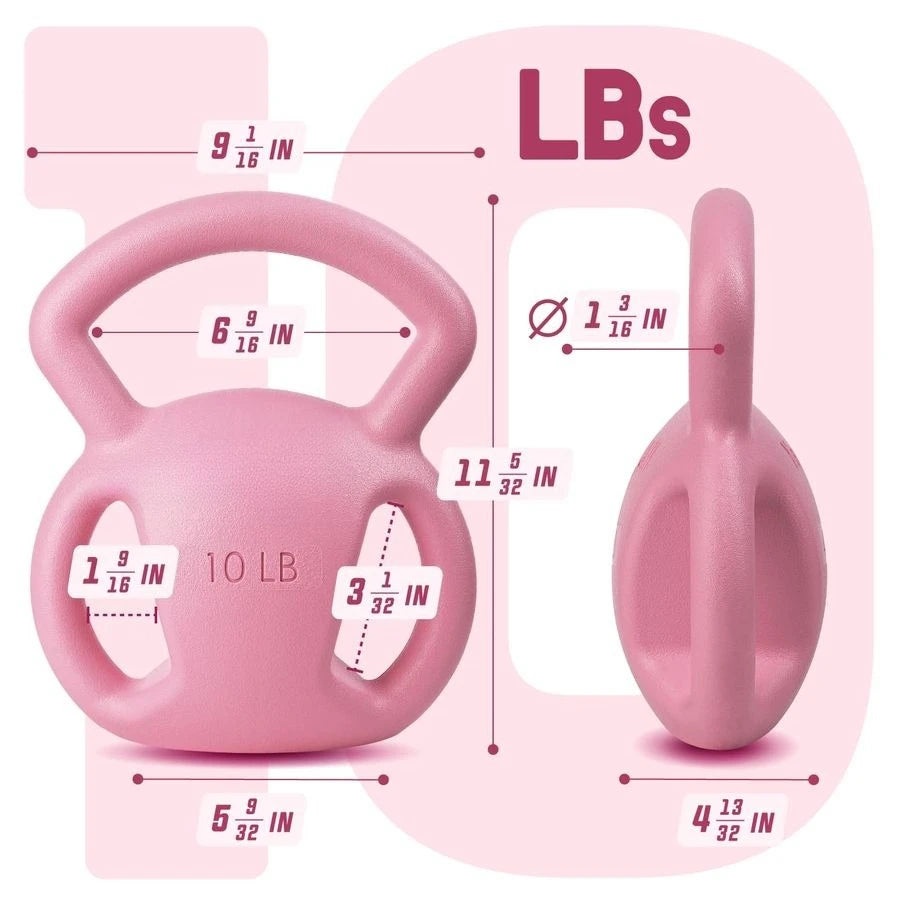 Strength Training Kettlebells for Women, Wide Multigrip Textured Handle for Home Gym Exercises amp Full Body Workout, Single 525