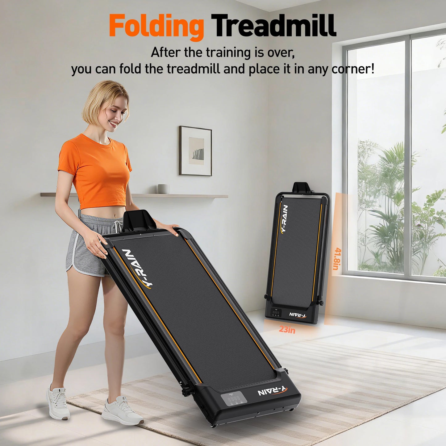 Treadmill & Walking Pad, 3.0 HP Motor, Foldable Treadmill with 9% Incline, 7.5mph Speed, Adjustable Treadmills for Home & Office