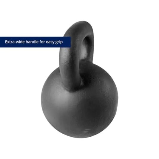 75 LB Cast Iron Kettlebell Single Piece Casting with LB Markings for Full Body Workout Durable Steel Finish