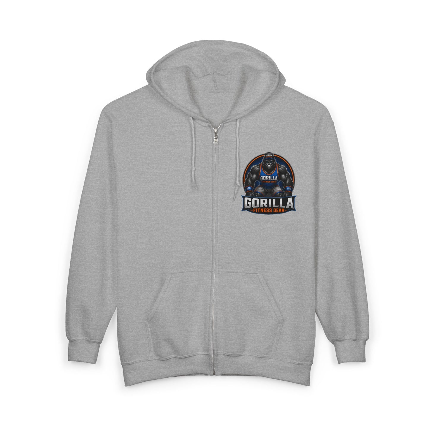 Gorilla Fitness Gear Zip Hoodie — Strength Training Gym Sweatshirt