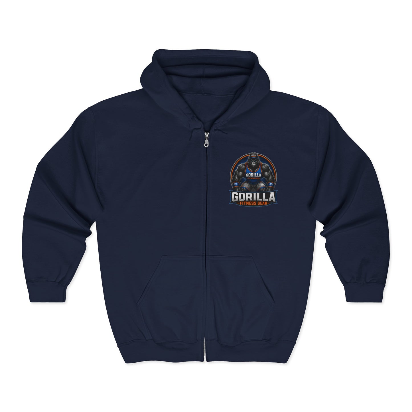 Gorilla Fitness Gear Zip Hoodie — Strength Training Gym Sweatshirt