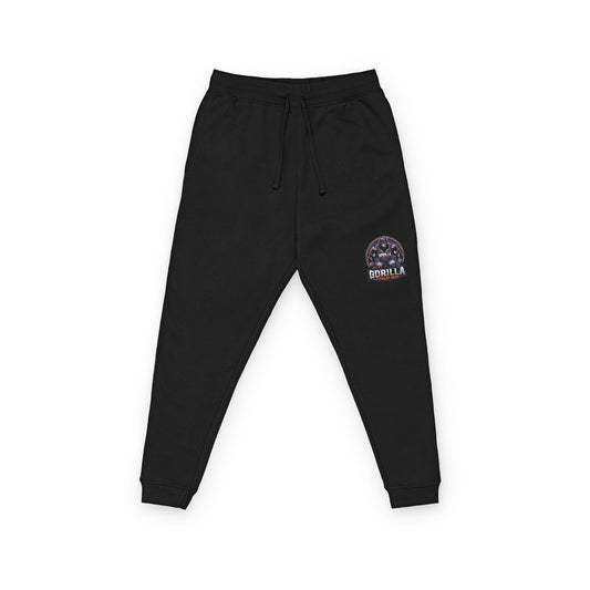 Embroidered Floral Skull Joggers — Casual Fleece Sweatpants