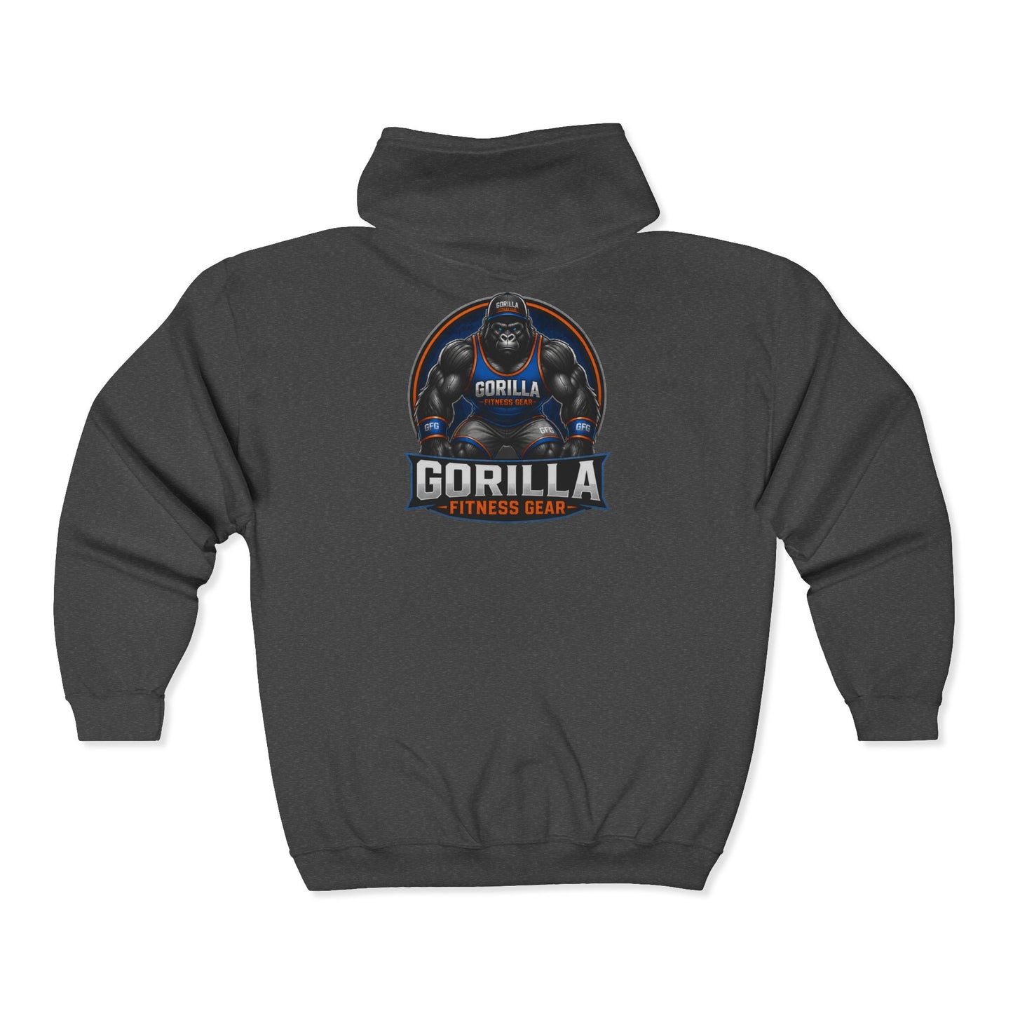Gorilla Fitness Gear Zip Hoodie — Strength Training Gym Sweatshirt