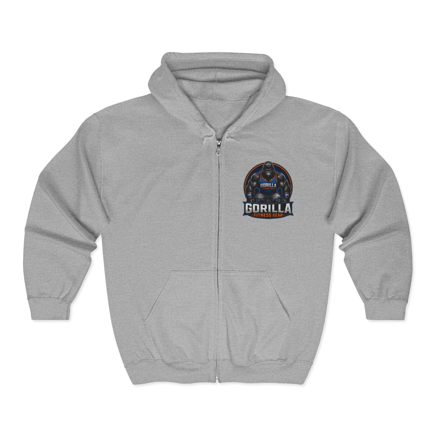 Gorilla Fitness Gear Zip Hoodie — Strength Training Gym Sweatshirt