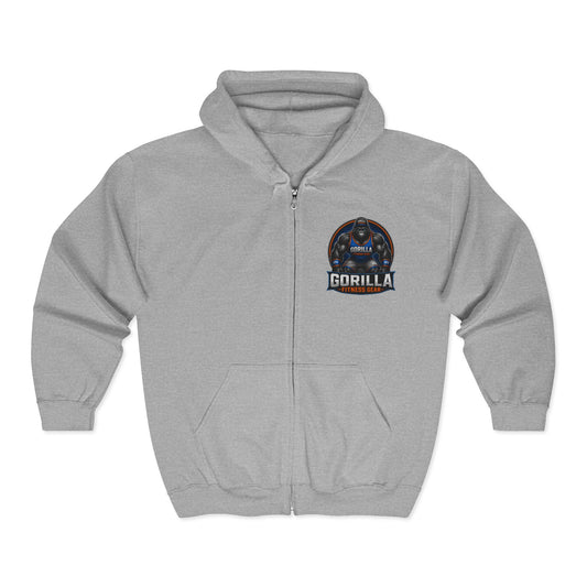 Gorilla Fitness Gear Zip Hoodie — Strength Training Gym Sweatshirt