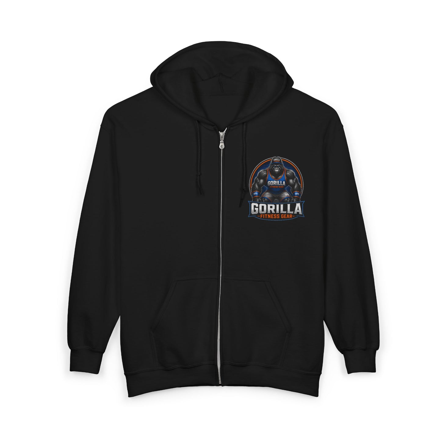 Gorilla Fitness Gear Zip Hoodie — Strength Training Gym Sweatshirt