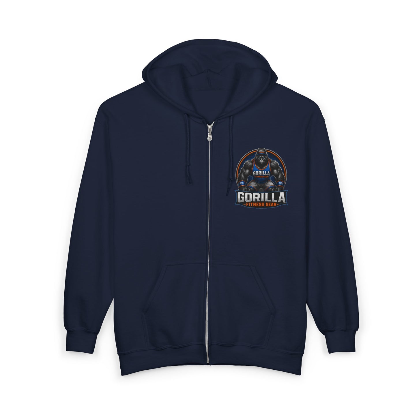 Gorilla Fitness Gear Zip Hoodie — Strength Training Gym Sweatshirt