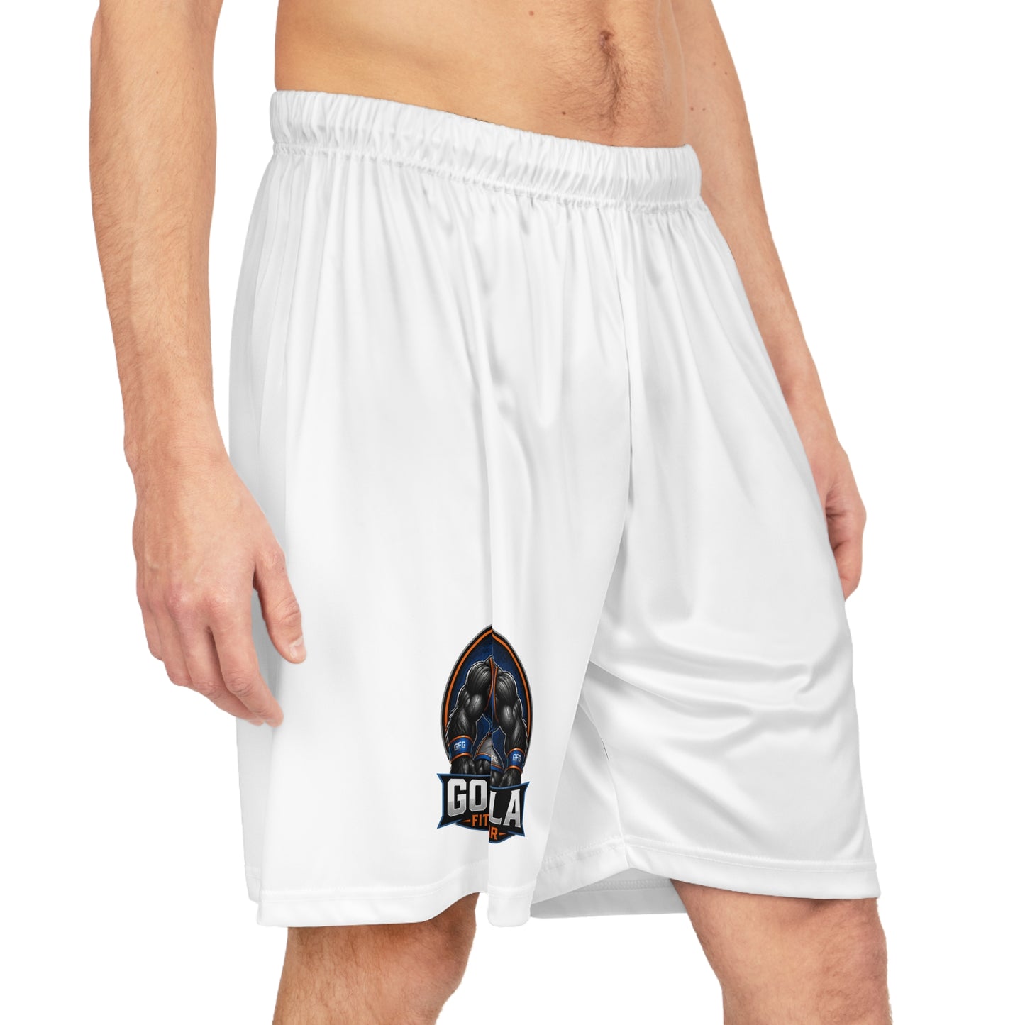 Gorilla Fitness Logo Basketball Shorts — Athletic AOP Workout Shorts