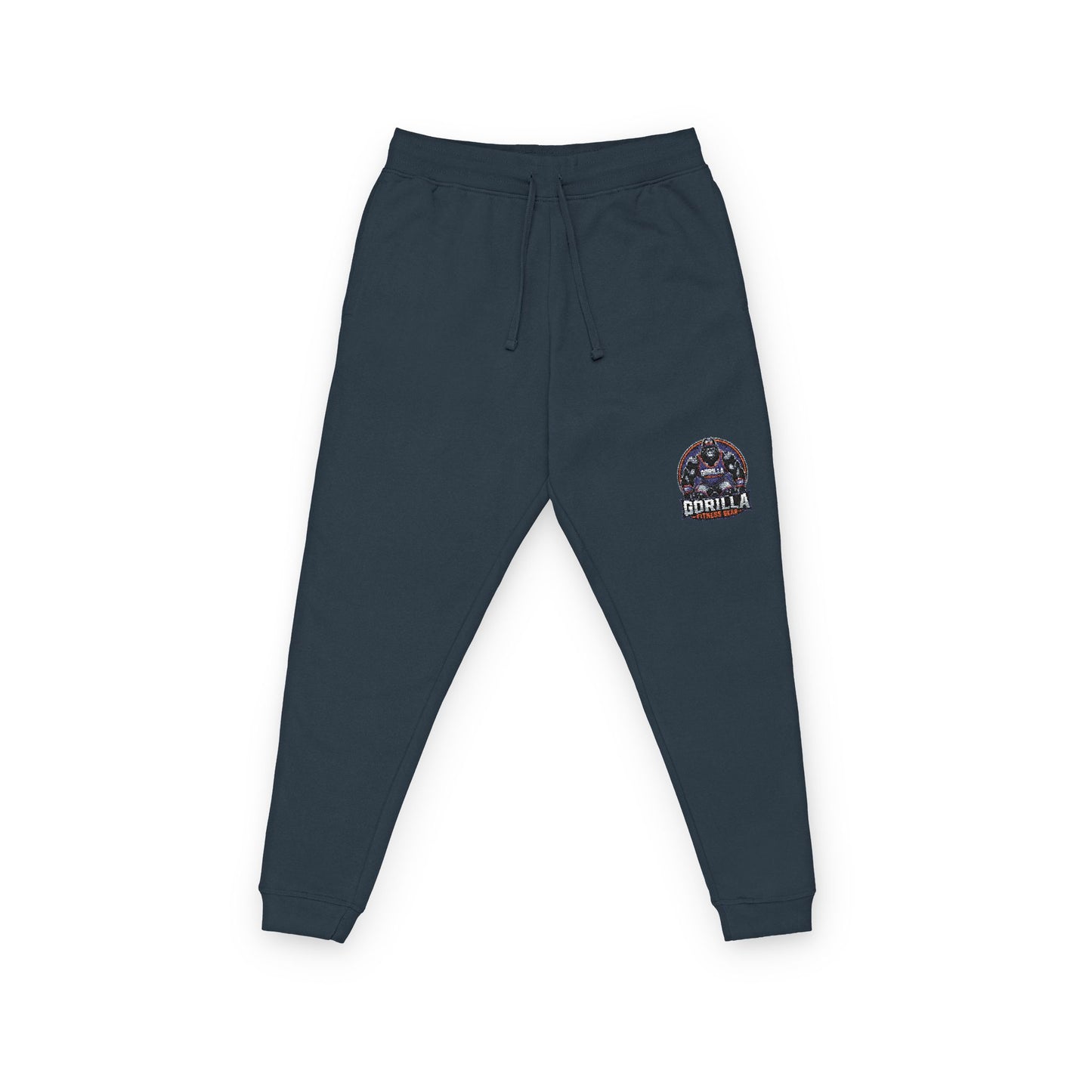 Embroidered Floral Skull Joggers — Casual Fleece Sweatpants
