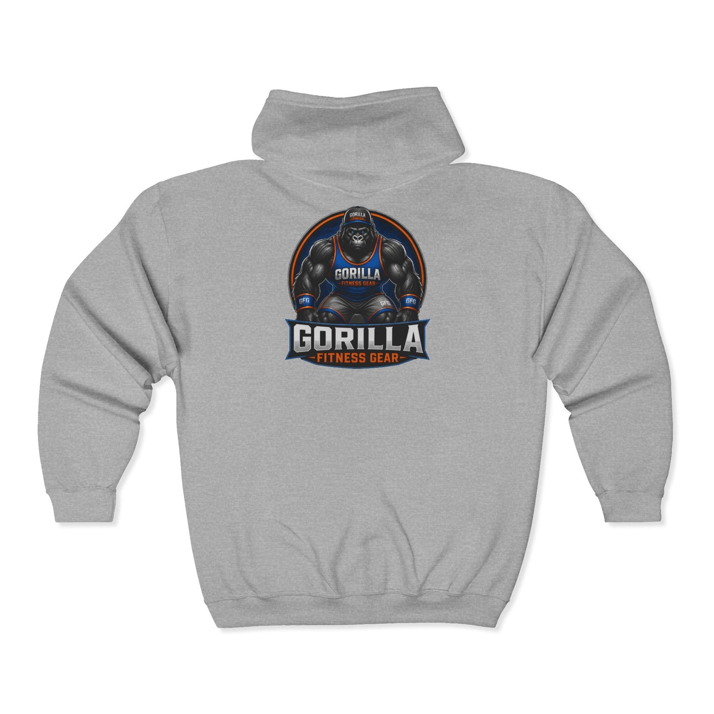 Gorilla Fitness Gear Zip Hoodie — Strength Training Gym Sweatshirt