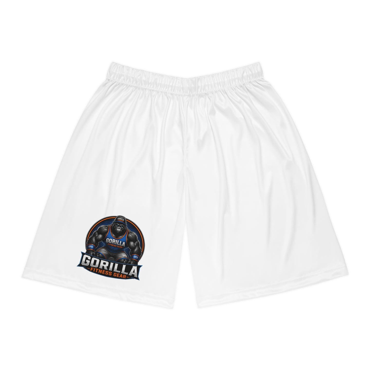 Gorilla Fitness Logo Basketball Shorts — Athletic AOP Workout Shorts