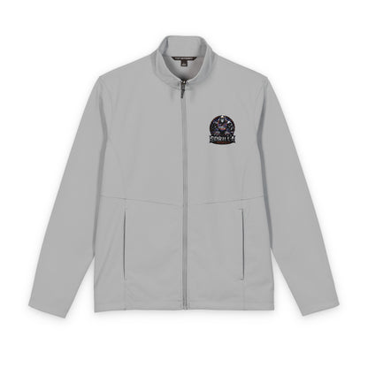 Men's Soft Shell Jacket — Small Floral Skull Chest Patch