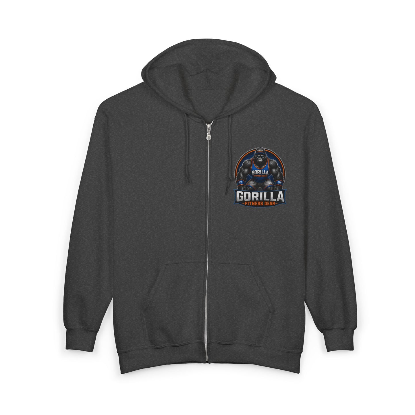 Gorilla Fitness Gear Zip Hoodie — Strength Training Gym Sweatshirt