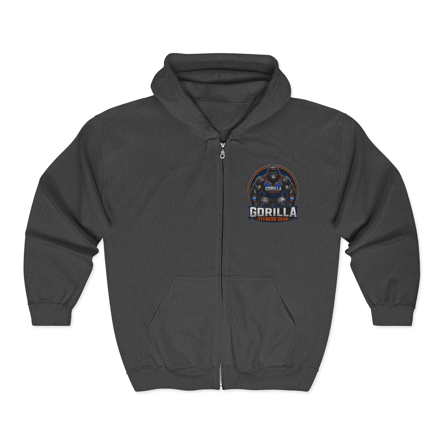 Gorilla Fitness Gear Zip Hoodie — Strength Training Gym Sweatshirt