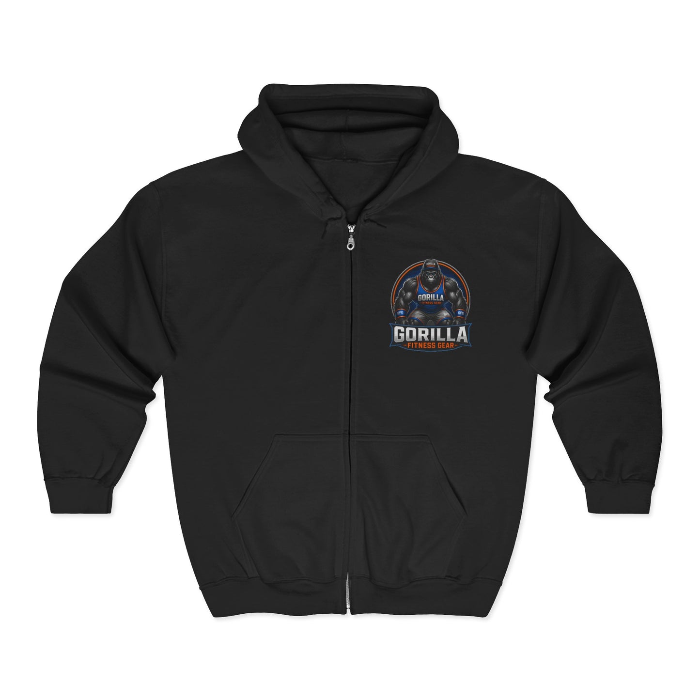 Gorilla Fitness Gear Zip Hoodie — Strength Training Gym Sweatshirt