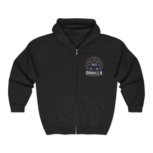 Gorilla Fitness Gear Zip Hoodie — Strength Training Gym Sweatshirt