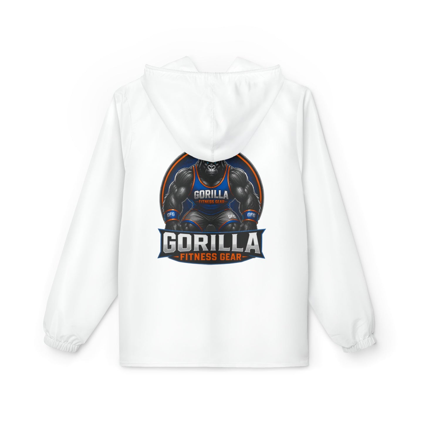 Gorilla Fitness Windbreaker Jacket - Logo Hooded Athletic Windbreaker